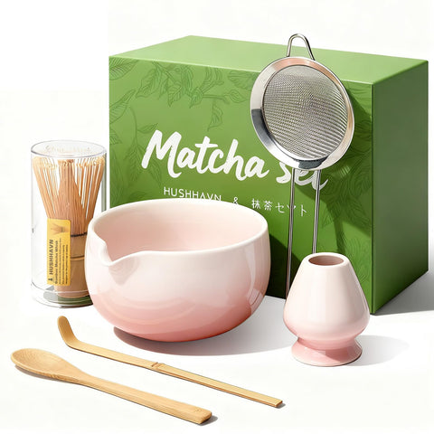 HUSHHAVN matcha bowl with gradient glaze for a serene brewing ritual
