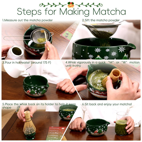 HUSHHAVN whisk holder with quick-start instructions for organized tea rituals