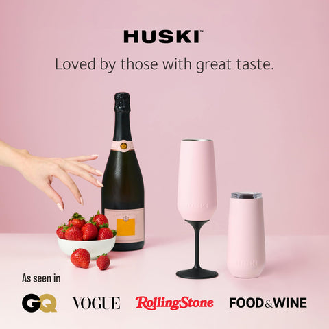 Versatile Huski flute ideal for champagne, prosecco, mimosas, and cocktails.