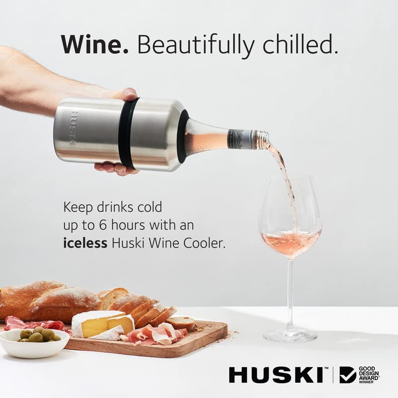 Huski Wine Chiller side profile, compact elegant table presence.