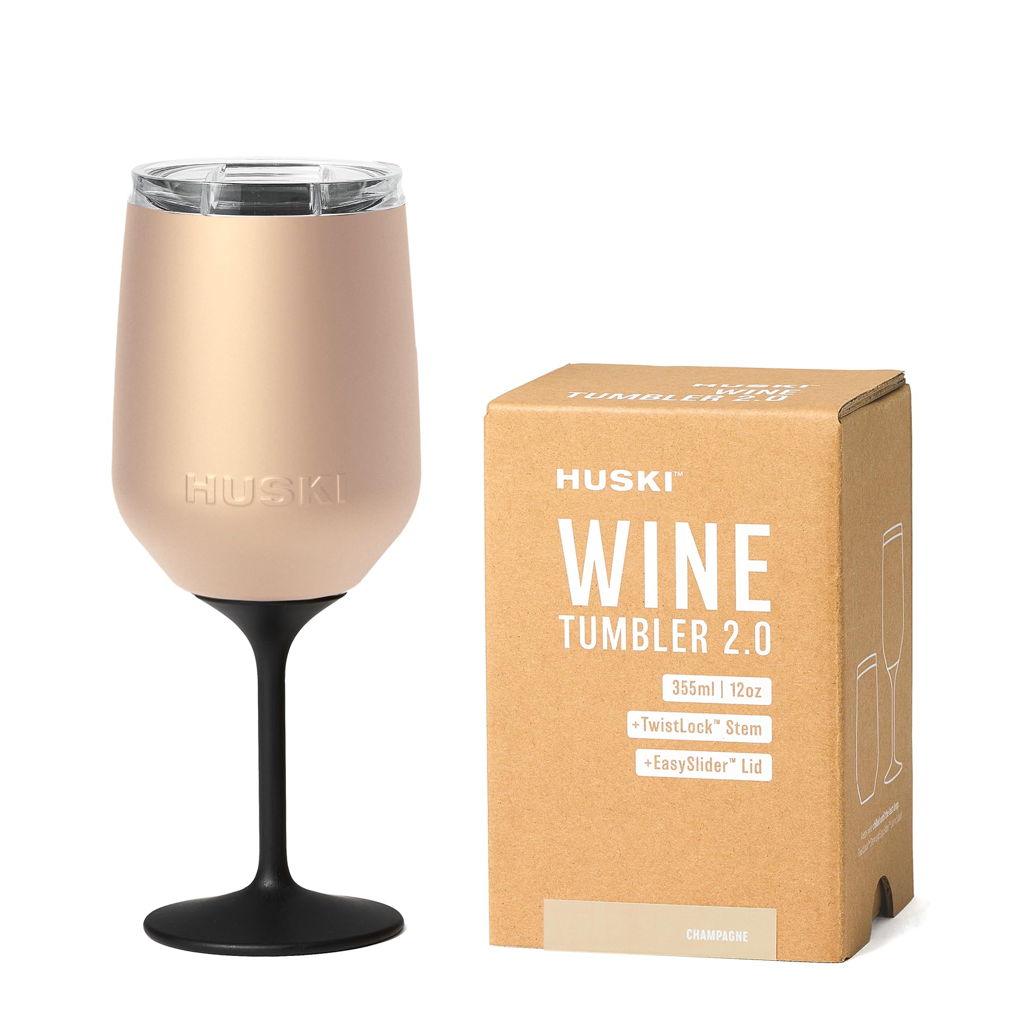 Huski Wine Tumbler 2.0 with award-winning design in a sleek stainless steel profile