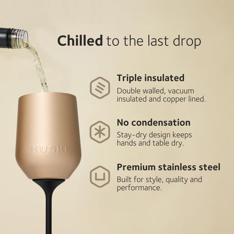 Huski Wine Tumbler 2.0 detachable stem enables stemmed or stemless use