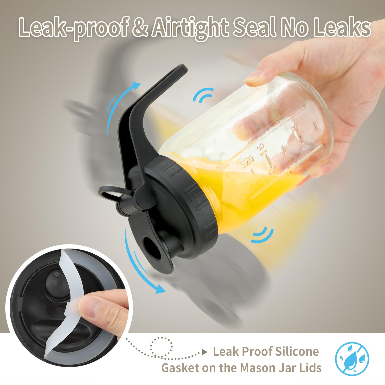 huspossesser flip cap lid with silicone gasket provides an airtight seal for storage