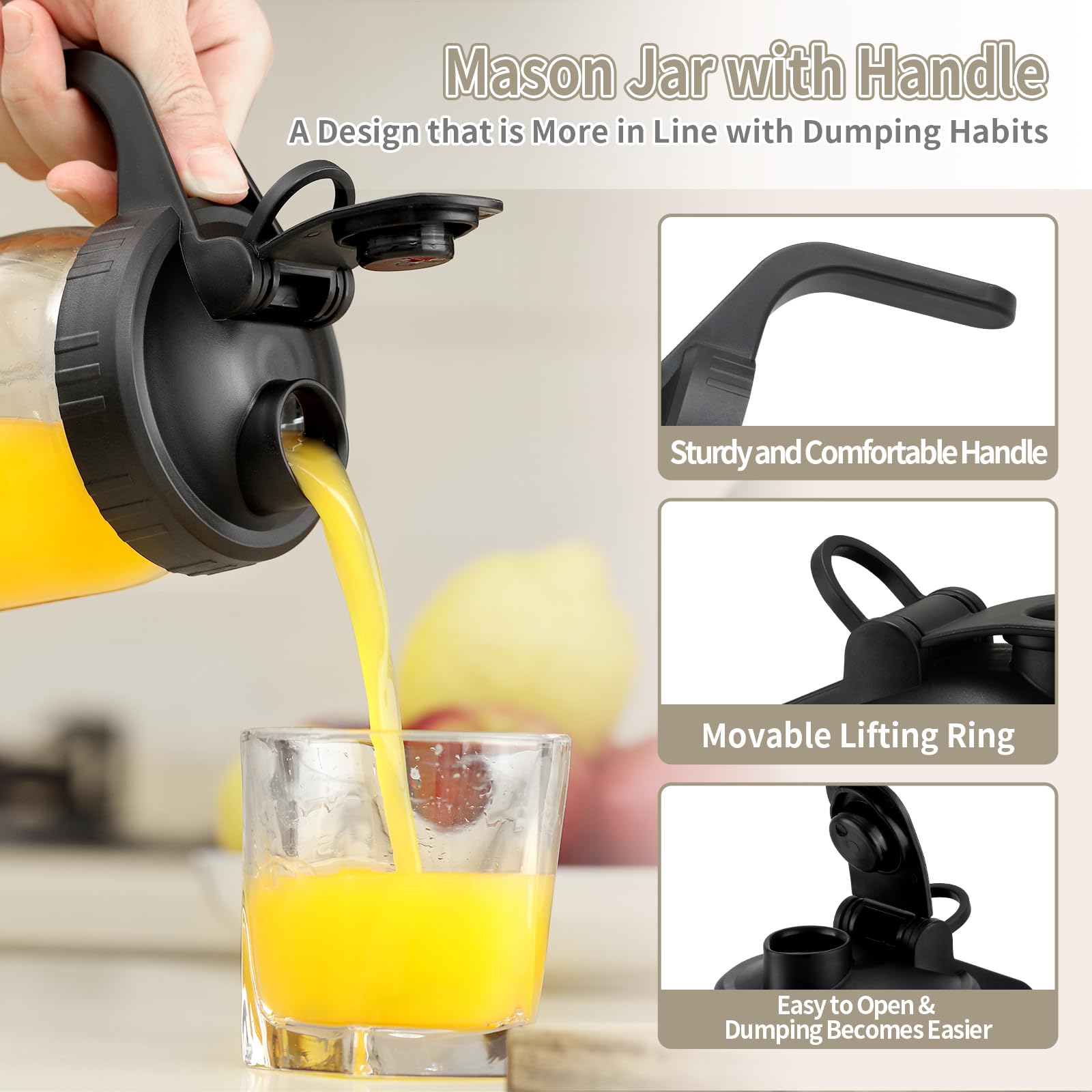 huspossesser mason jar pour spout lid fits wide-mouth jars for mess-free pouring