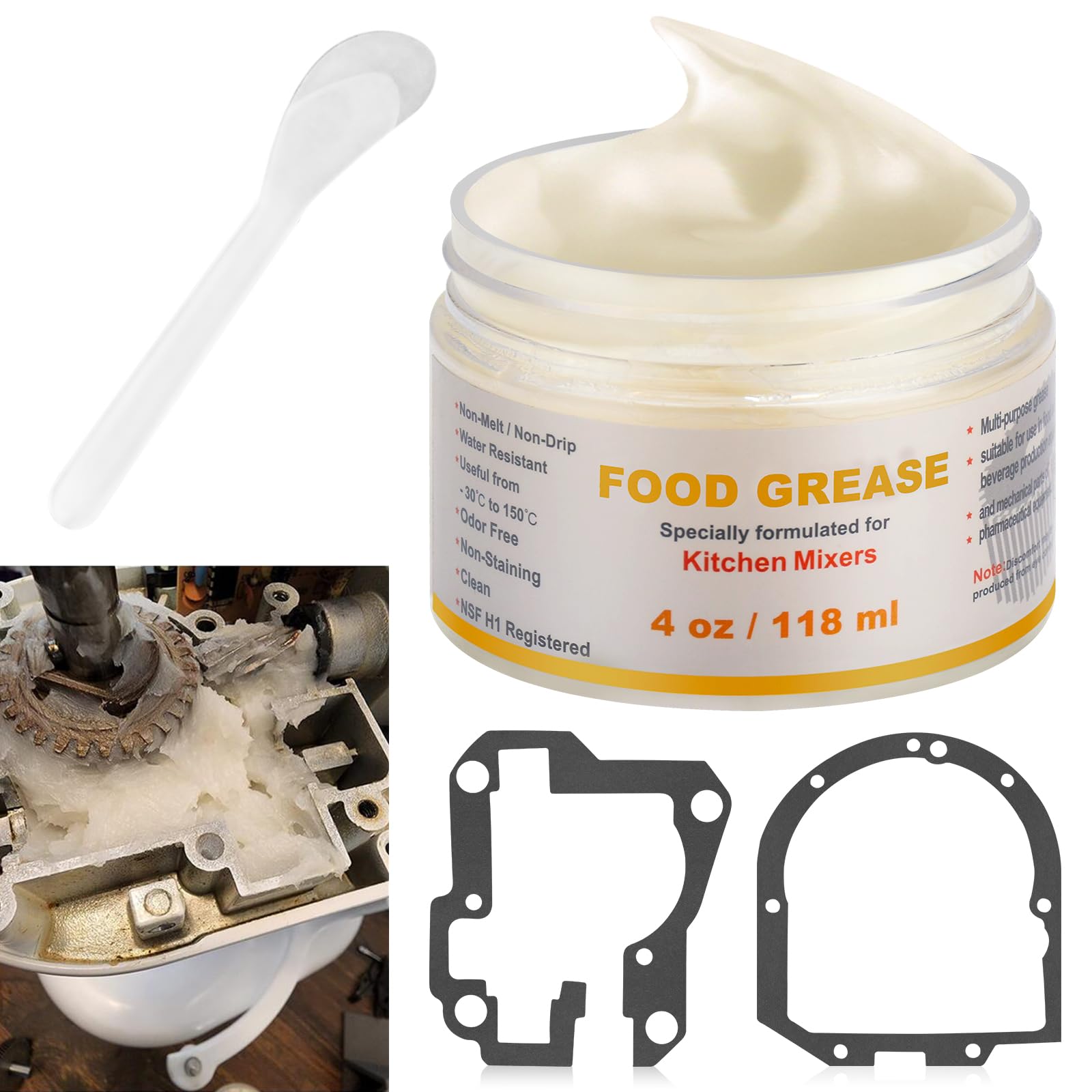 Huthbrother 4oz food-grade grease tube for compatible stand mixers.