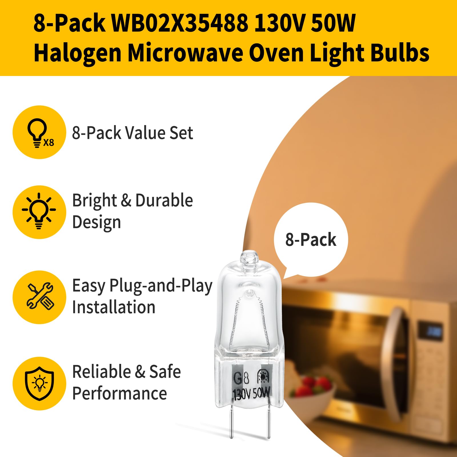HUTUDAN GE-compatible bulbs for CVM, DVM, HVM, JNM microwaves.