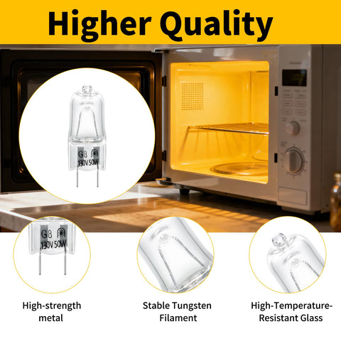 HUTUDAN halogen bulb delivering instant bright visibility in the microwave.