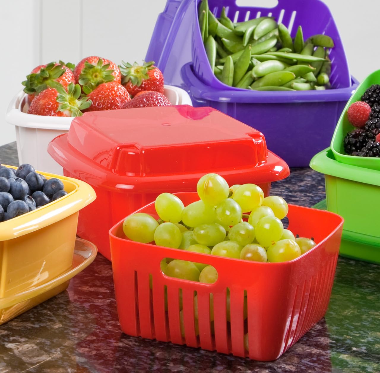 Hutzler Berry Keeper serving container ready for table service and snacking.