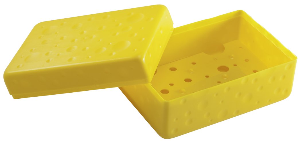 Hutzler Cheese Saver square open shows breathable cheese storage