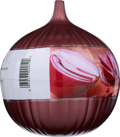 Hutzler Onion Saver interior with onions shows compact, organized fridge storage