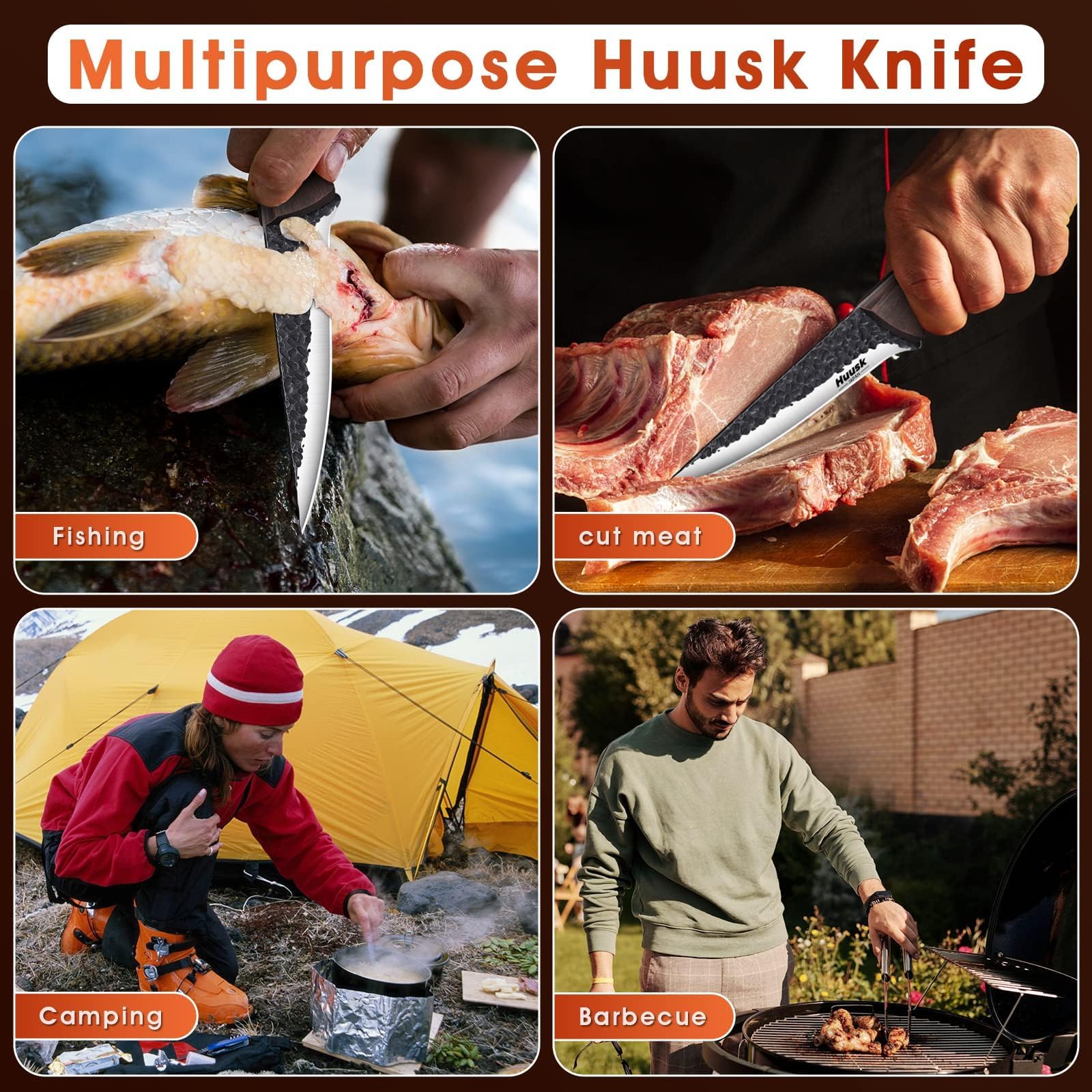 Huusk boning knife packaging gift box makes a premium gift option.