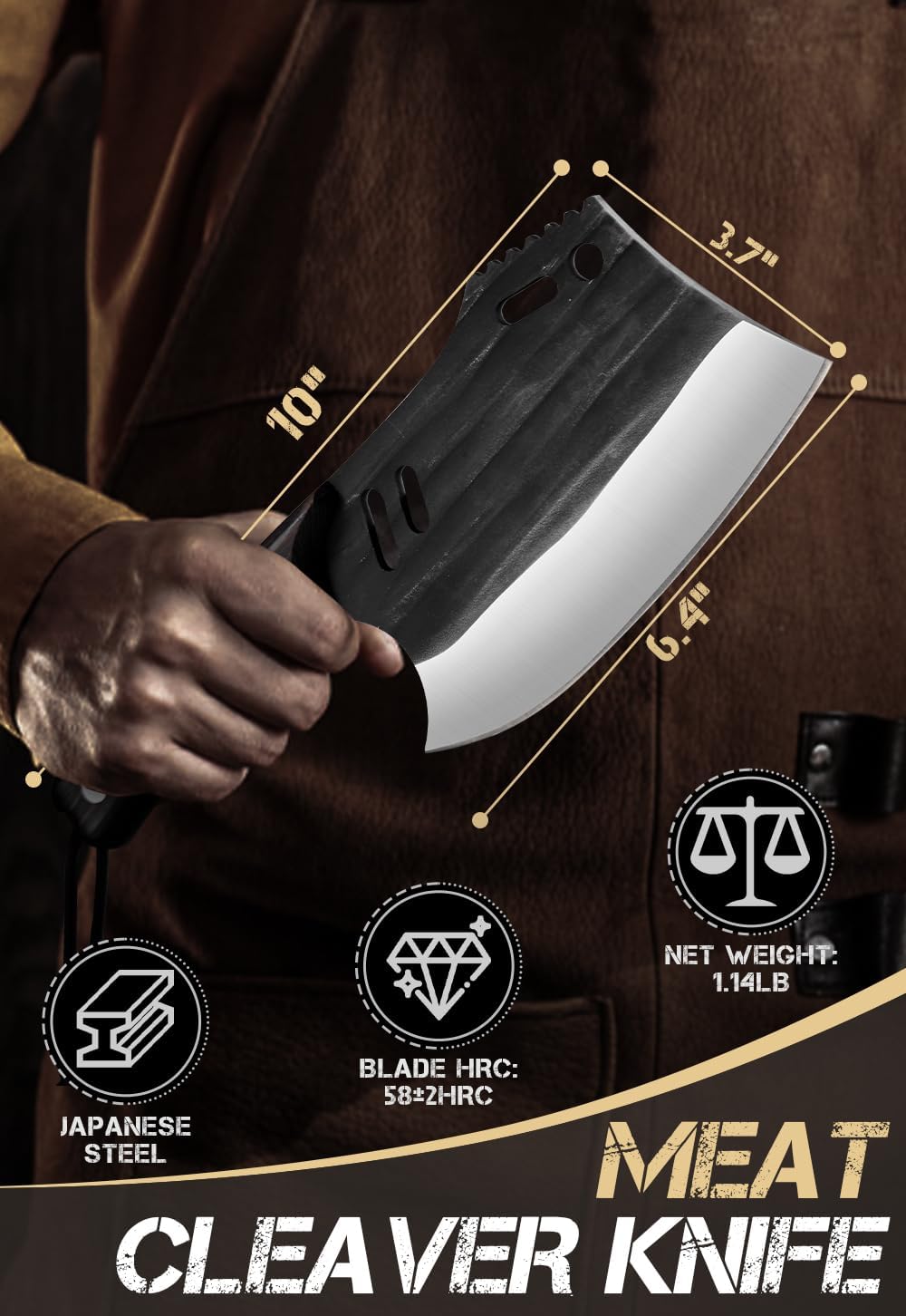 Huusk butcher knife wall-mount design for easy access and display.