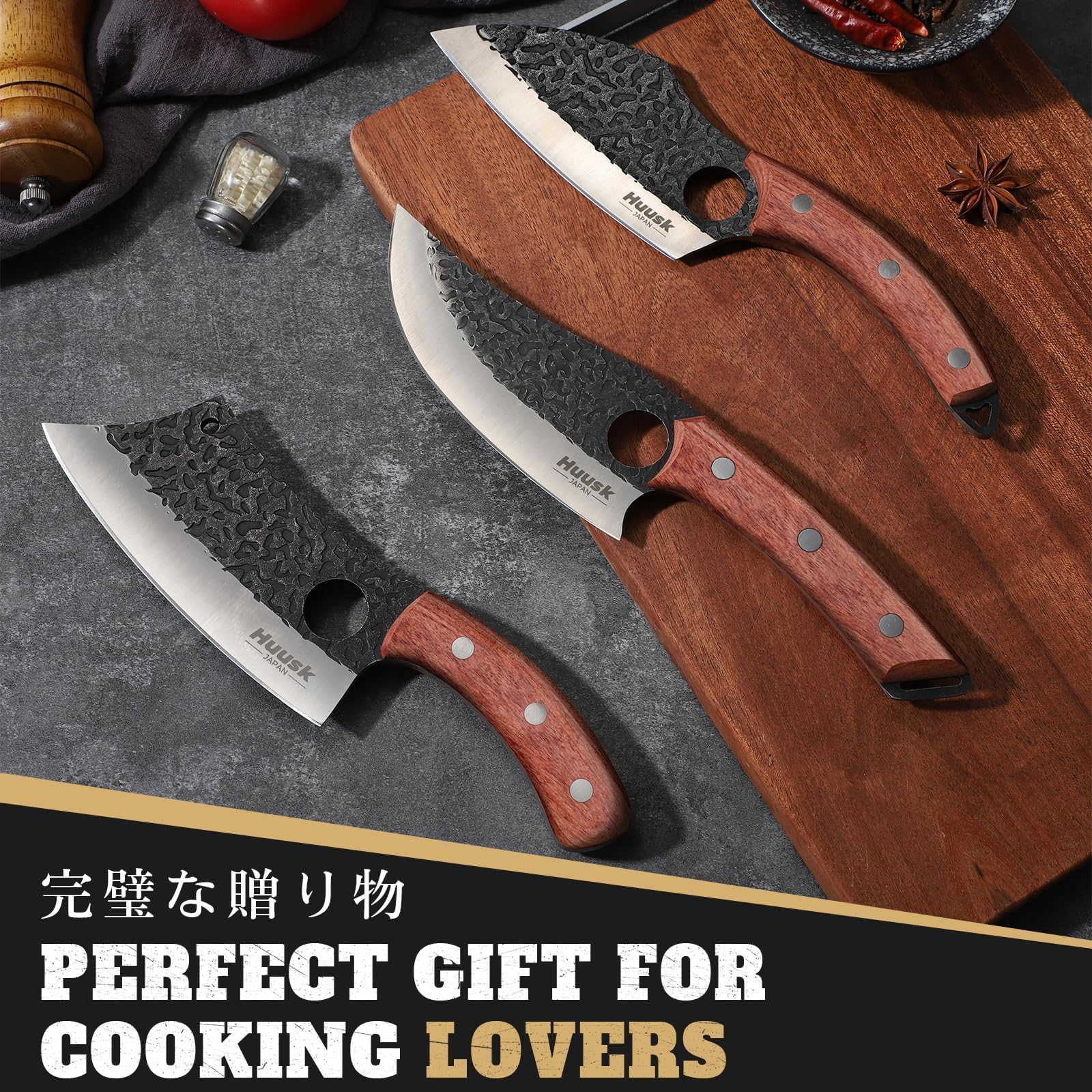 Huusk chef knife 6.2-inch blade for efficient vegetable chopping