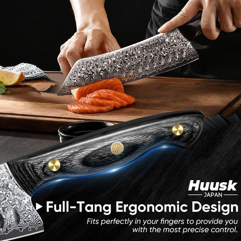 Huusk 7inch in-use vegetables image demonstrates versatile kitchen performance.