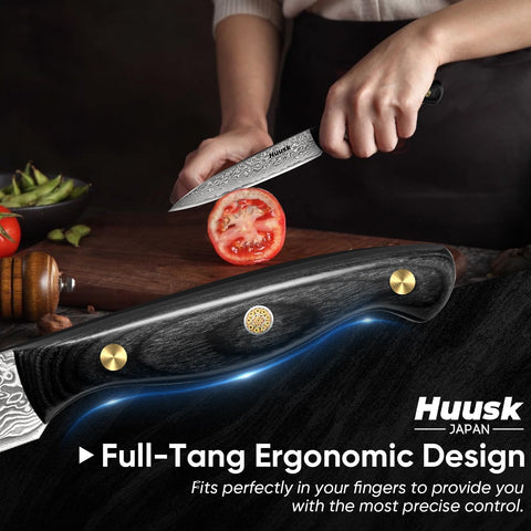 Huusk Damascus pattern blade design adds luxury to kitchens.