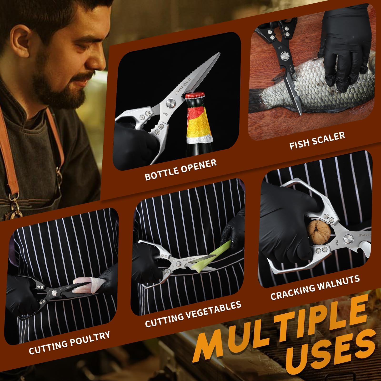 Huusk ergonomic handle reduces fatigue during long prep sessions.