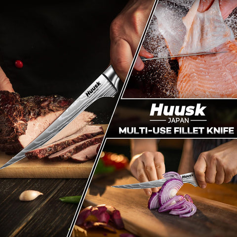 Huusk Filet Knife pork and beef filleting precision helps clean portions.