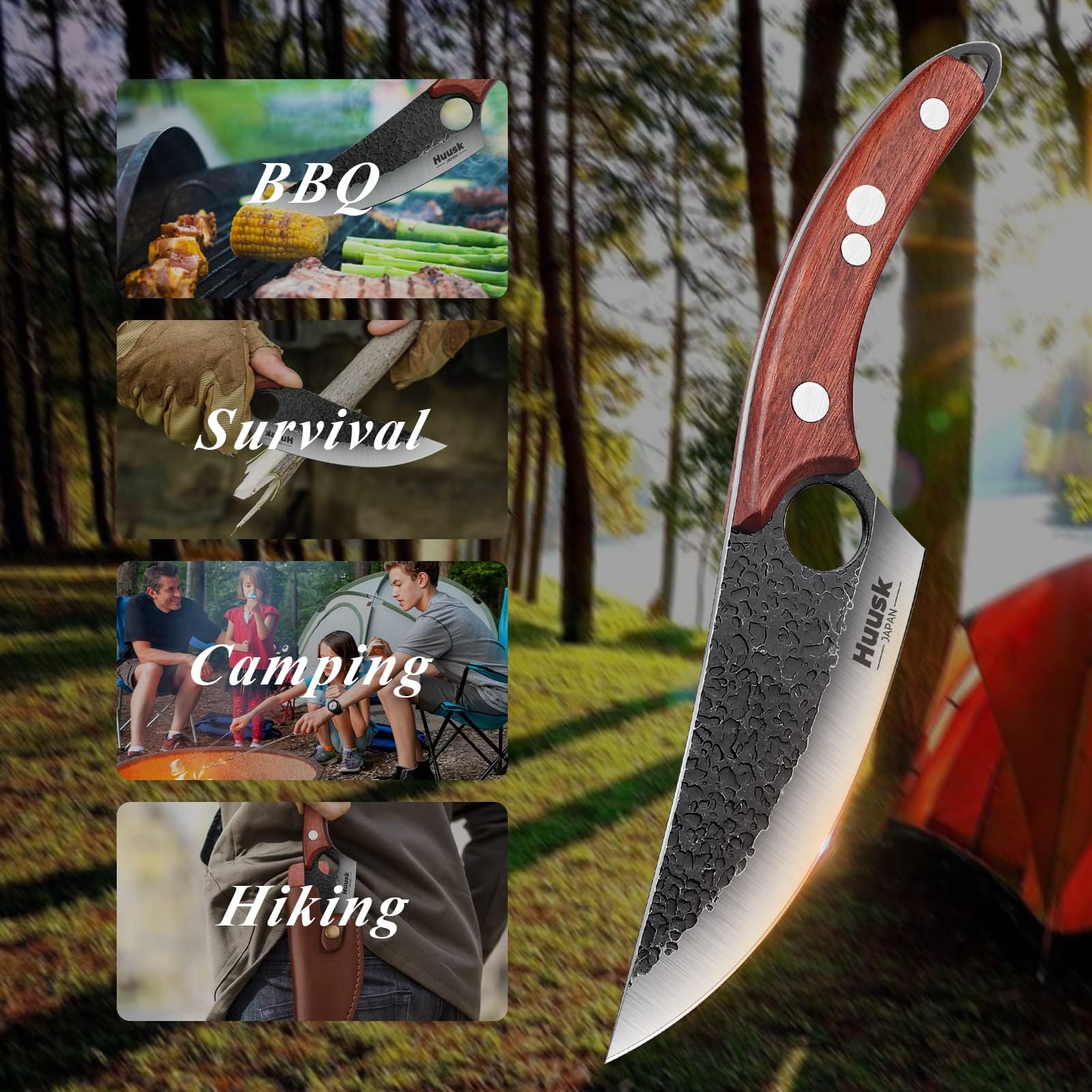 Huusk full tang with sheath keeps blade safe on outdoor trips