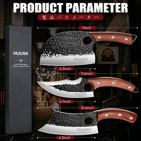 Huusk gift-ready kitchen knife set, ideal for thoughtful cooks and outdoor chefs.