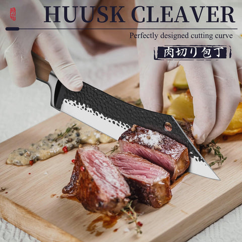 Huusk hand-forged carving knife with 8.3-inch blade delivers precise, comfortable carving