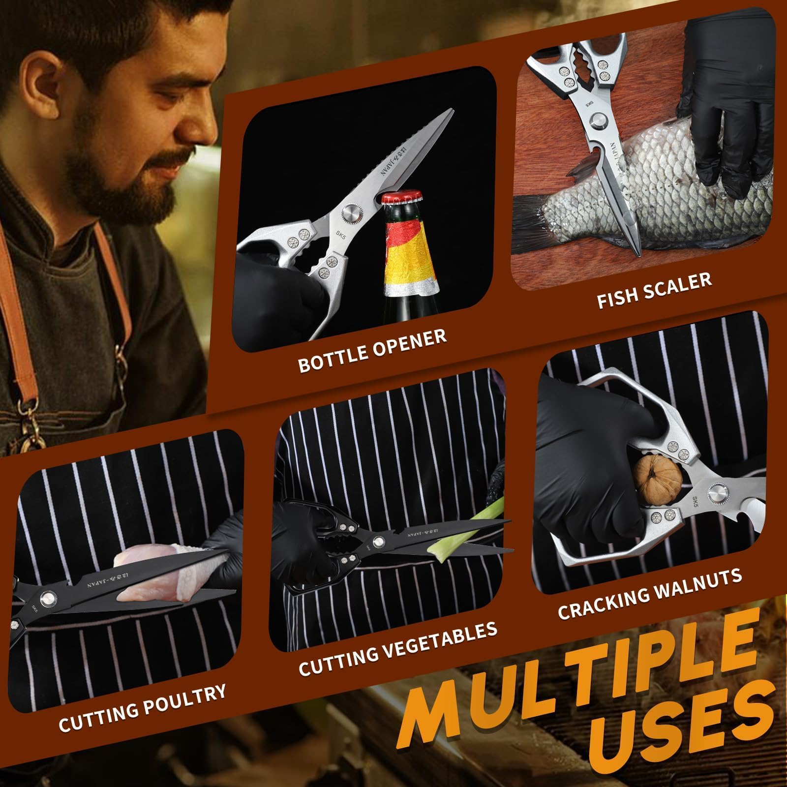 Heavy-duty turkey shear by Huusk handles thick tasks beyond standard scissors.