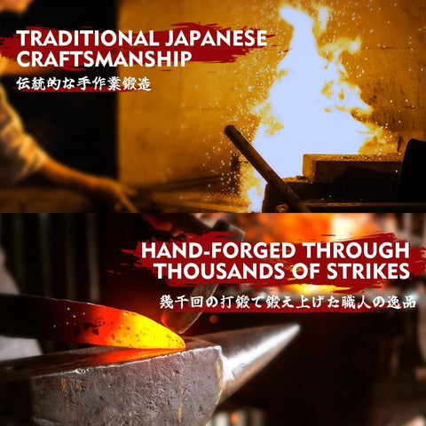 Huusk high carbon forged steel blades hammered texture