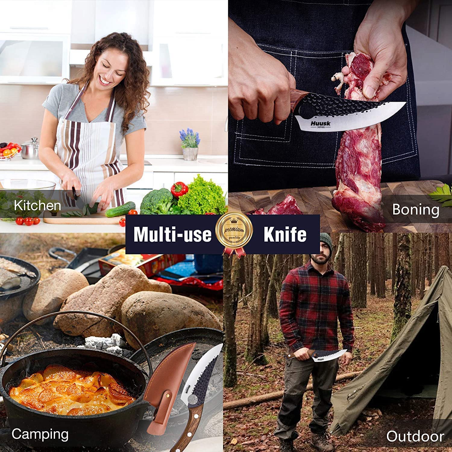Huusk versatile knife for kitchen and camping tasks