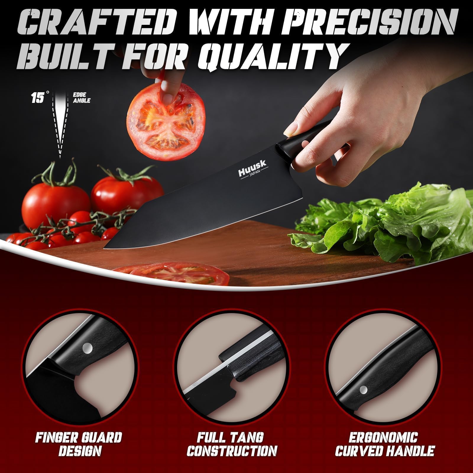 Huusk Kirisuke slicing meat in kitchen for versatile performance