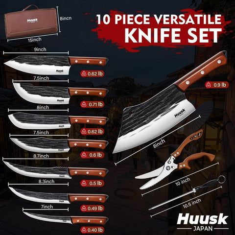 Huusk kitchen scissors and sharpening rod for edge maintenance