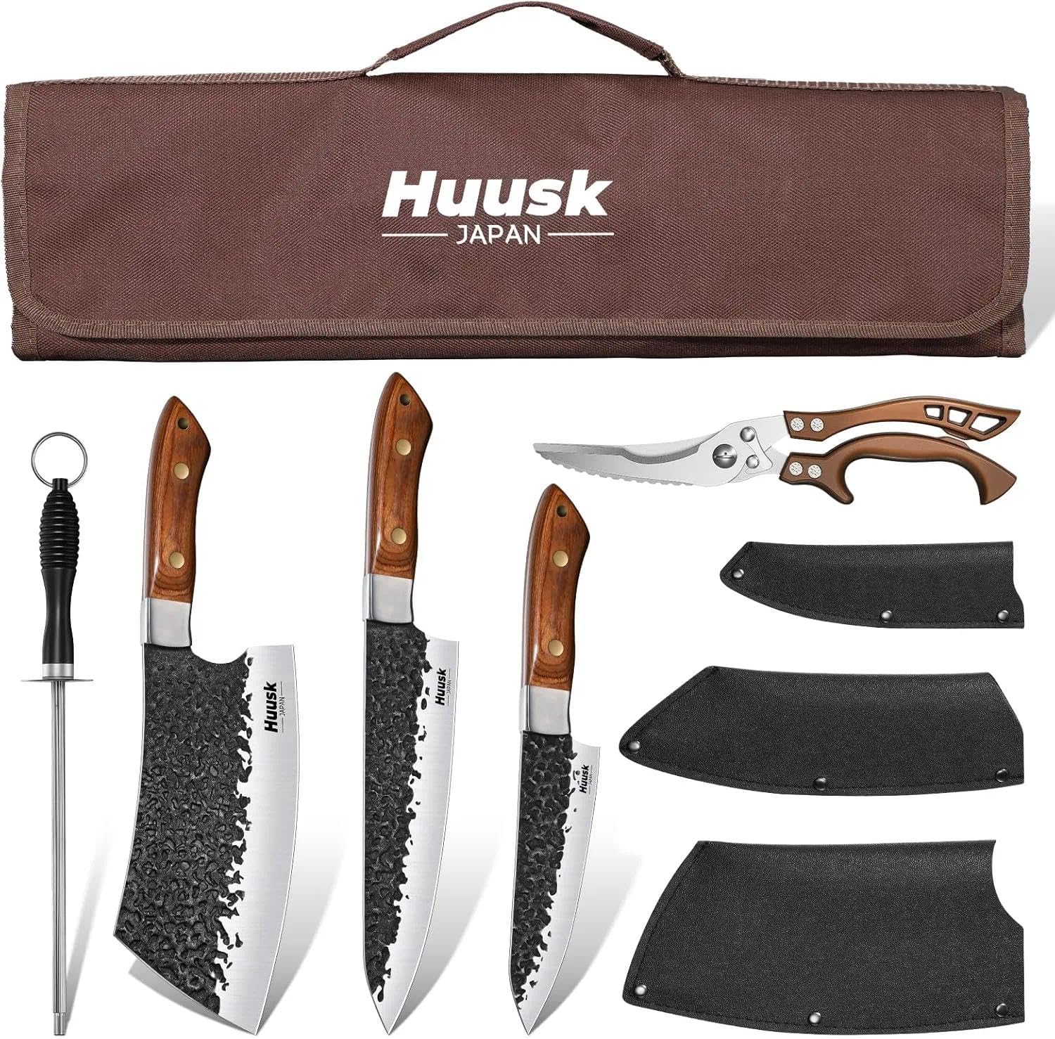 Huusk knife set 5pcs gift box image showing premium packaging for gifting and storage.