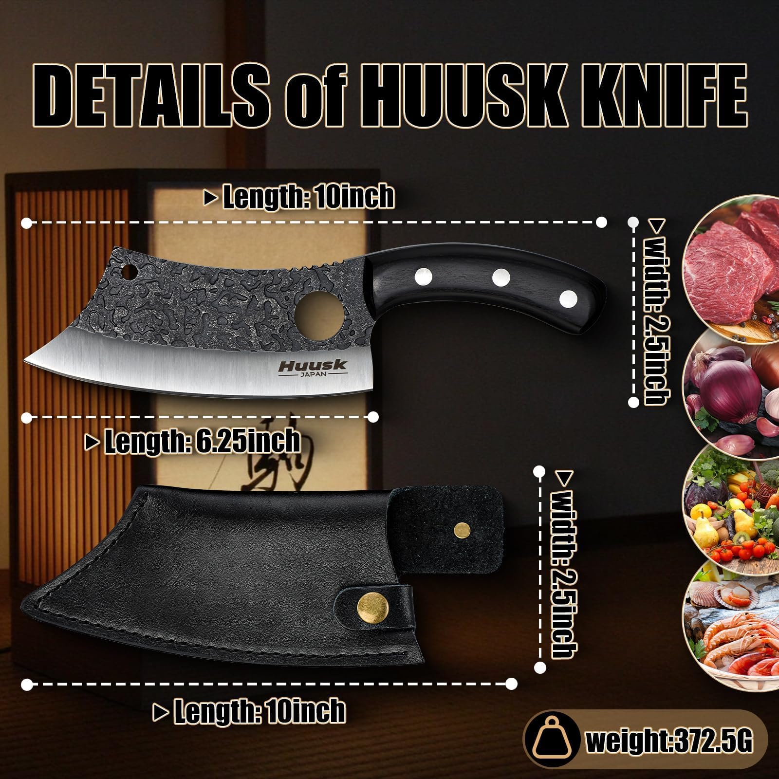 Huusk leather sheath ready for safe portable carry on outings.
