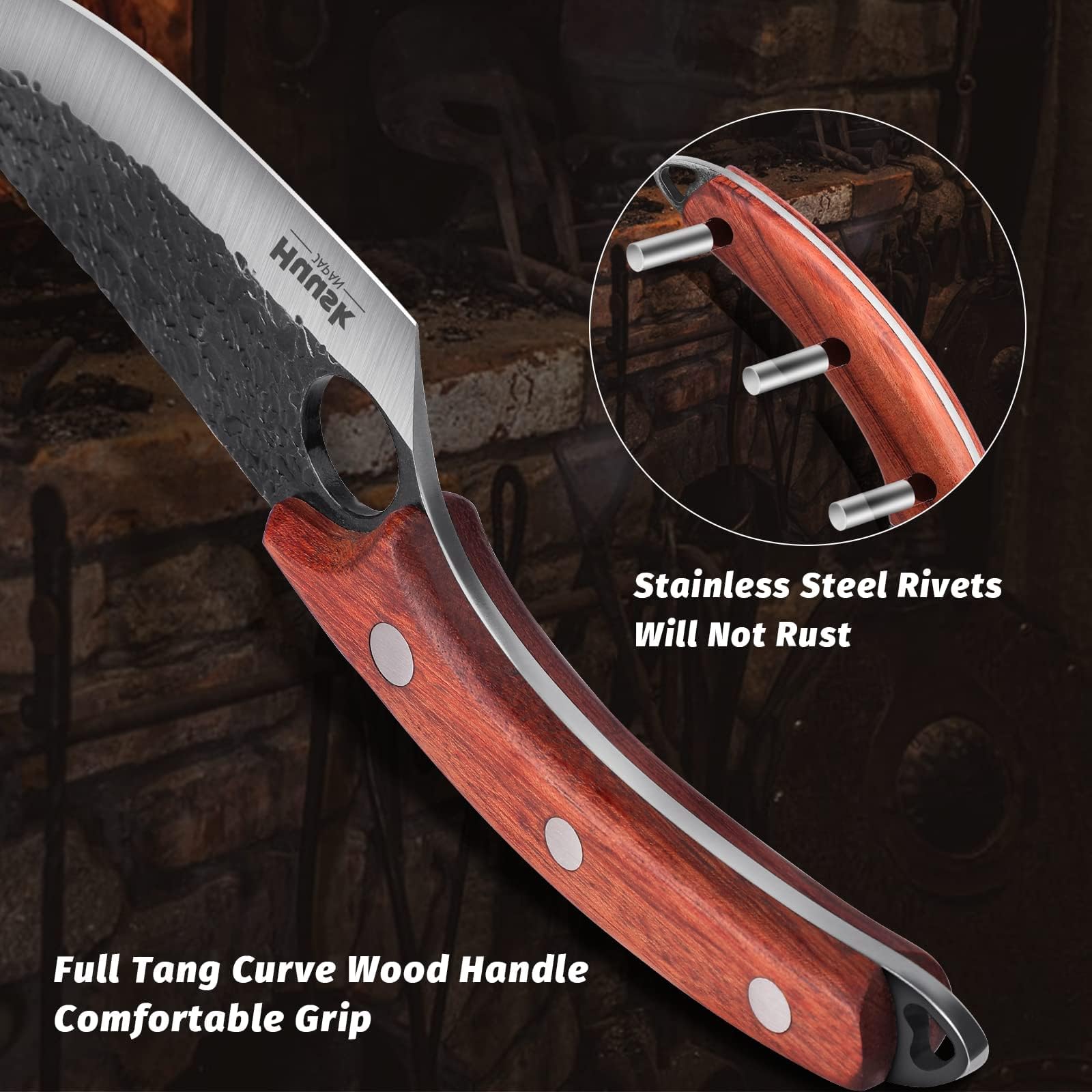 Huusk leather sheath portable packaging for easy camping carry
