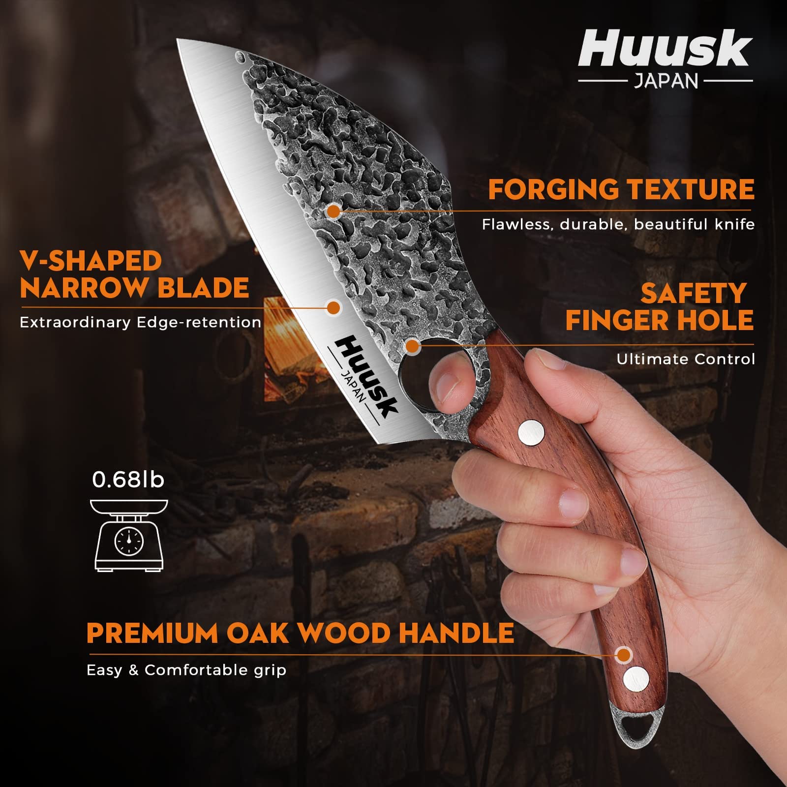 Huusk knife carving meat demonstrating versatile kitchen performance