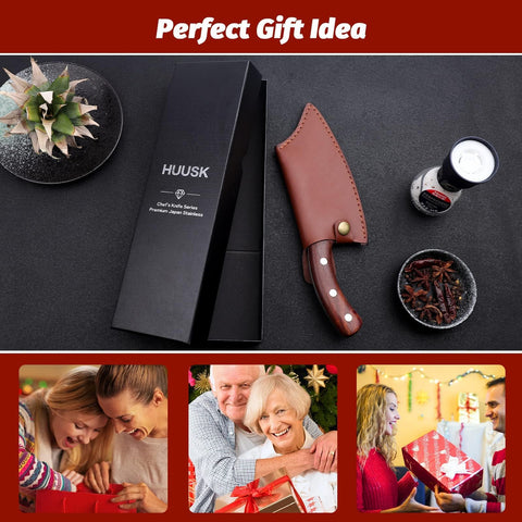 Huusk cleaver versatility for slicing, dicing, and mincing in kitchen and camp.