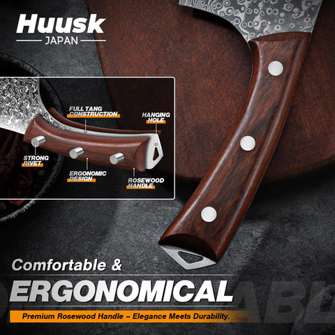 Huusk rocking-cutting-action design supports smooth prep