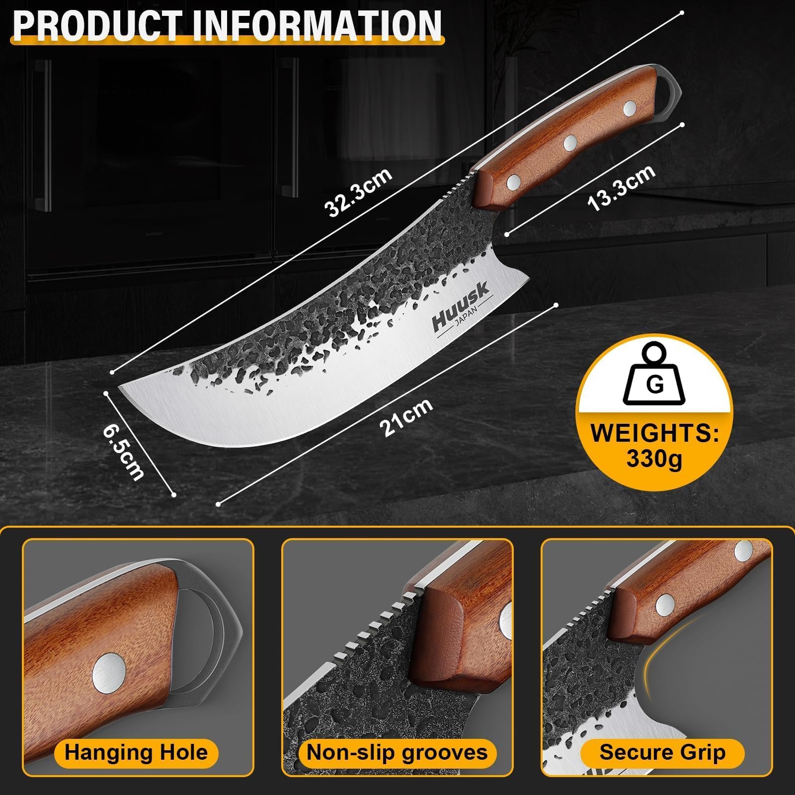 Huusk portable field knife ready for camping with secure belt carry