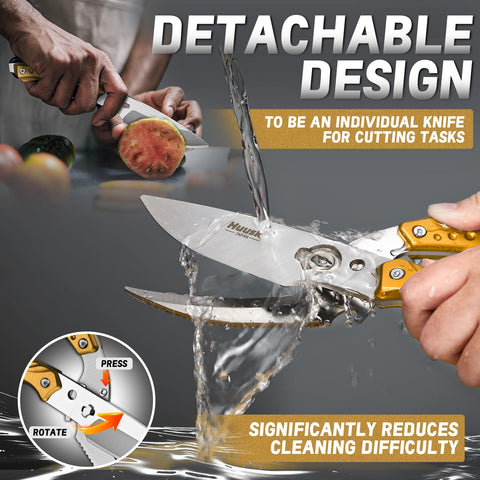 Huusk poultry shears ergonomic non-slip grip for confident handling