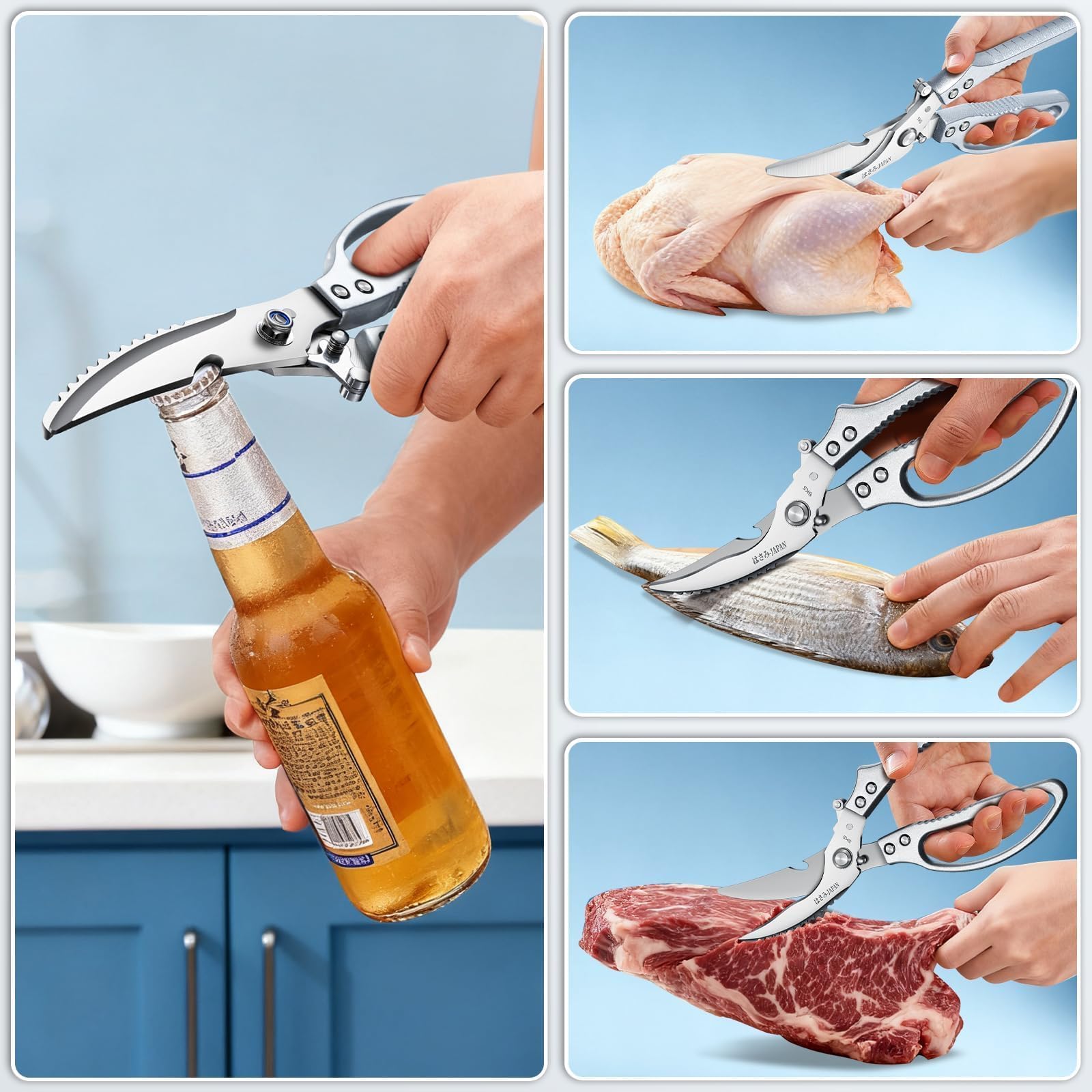 Huusk silver ergonomic-handles provide comfortable grip reducing fatigue.