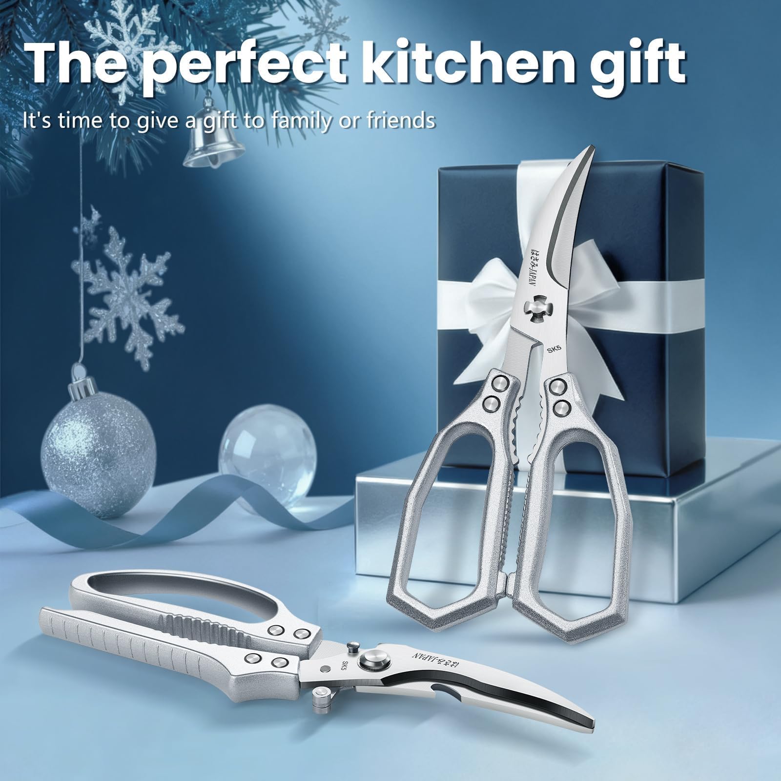 Huusk silver gift-box packaging makes a stylish Christmas gift for cooks.