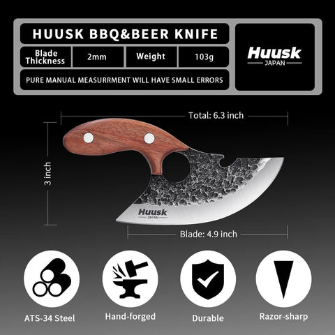 Huusk small Ulu knife in use for precise slicing