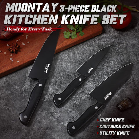 Huusk stainless steel blades with coating emphasize lasting edge and daily durability.