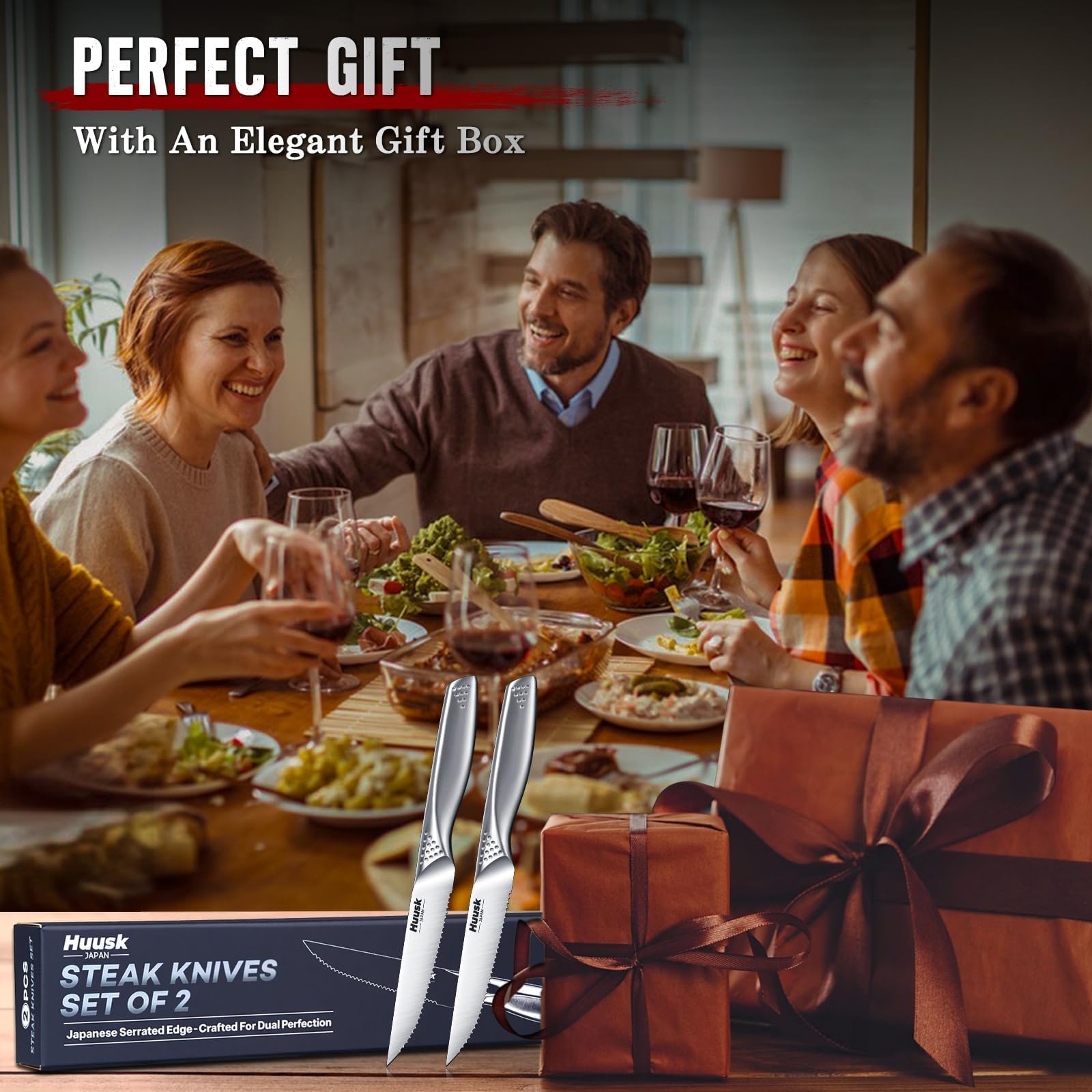 Huusk balanced steak knives ideal for daily kitchen tasks and special occasions