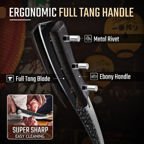 Huusk Viking ebony handle with smooth polish for beauty and comfort.