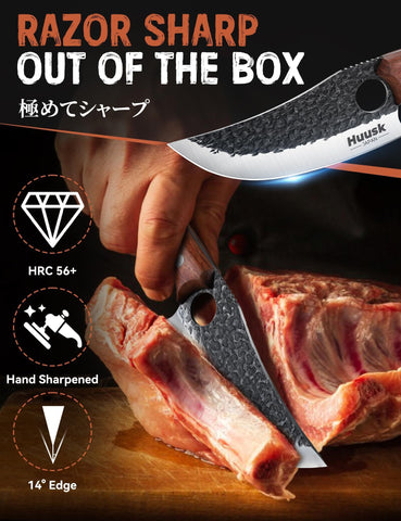 Ergonomic wooden handle with finger hole improves grip during long chopping sessions.