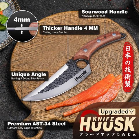 Huusk Viking Knife with sheath for safe transport and outdoor use.