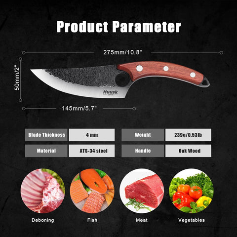 Huusk wooden handle grip provides secure control during filleting