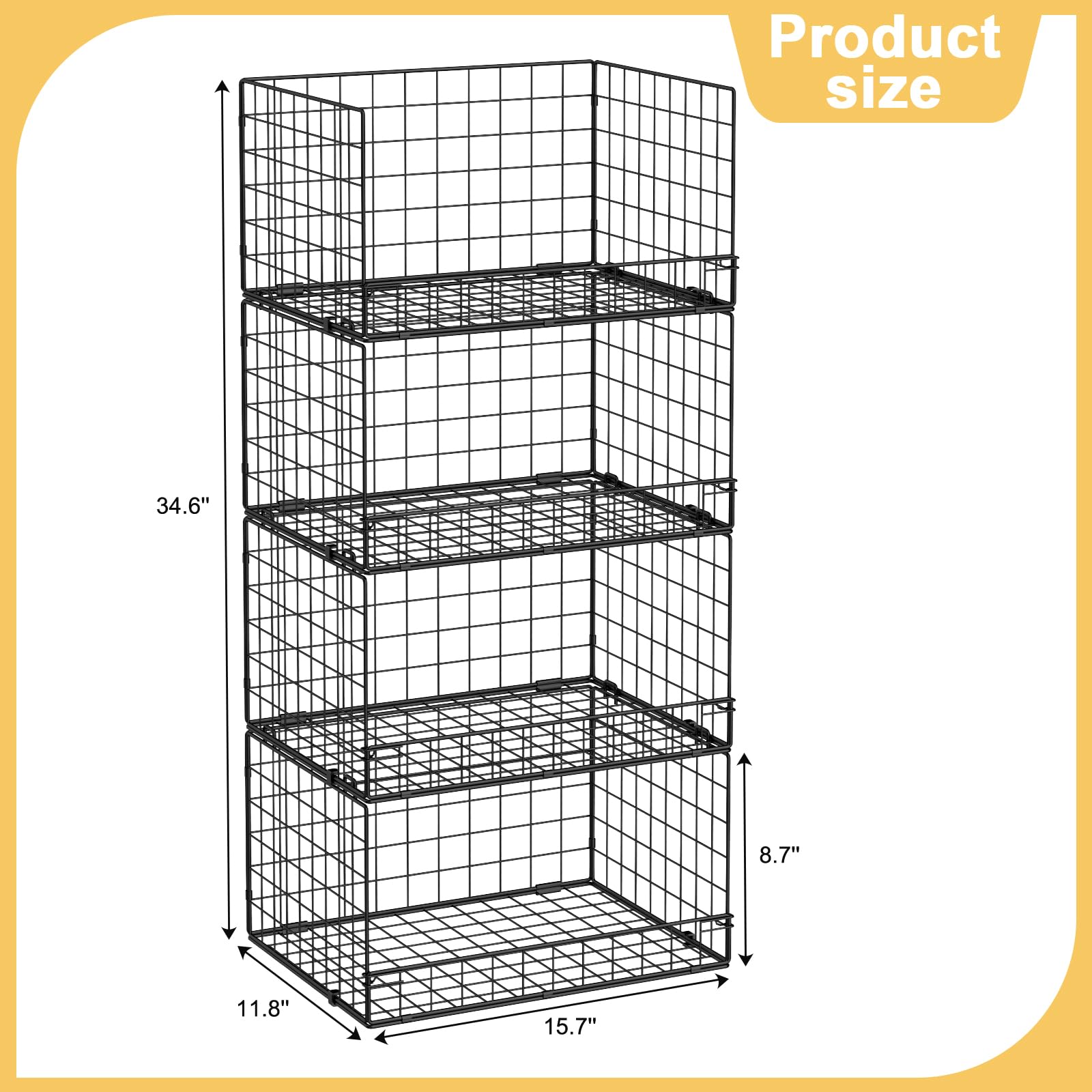 Huxitocan durable black powder-coated bins withstand daily use in kitchens.