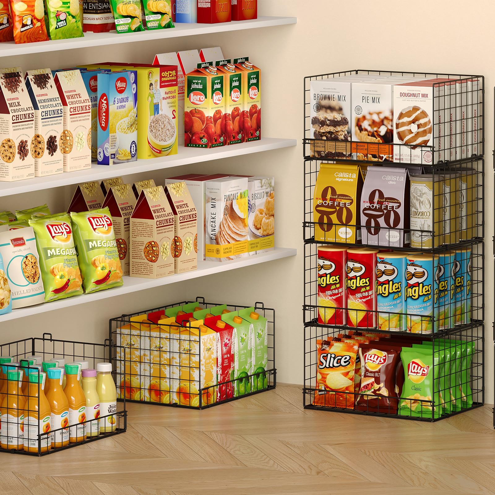 Huxitocan easy-assembly pantry organizers simplify setup without tools.