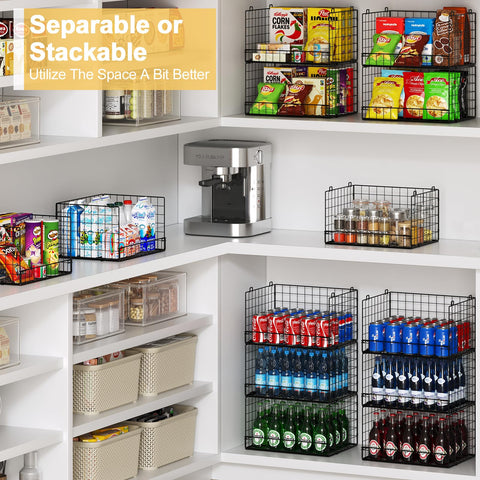 Huxitocan foldable pantry bins offer easy storage and quick access to items.