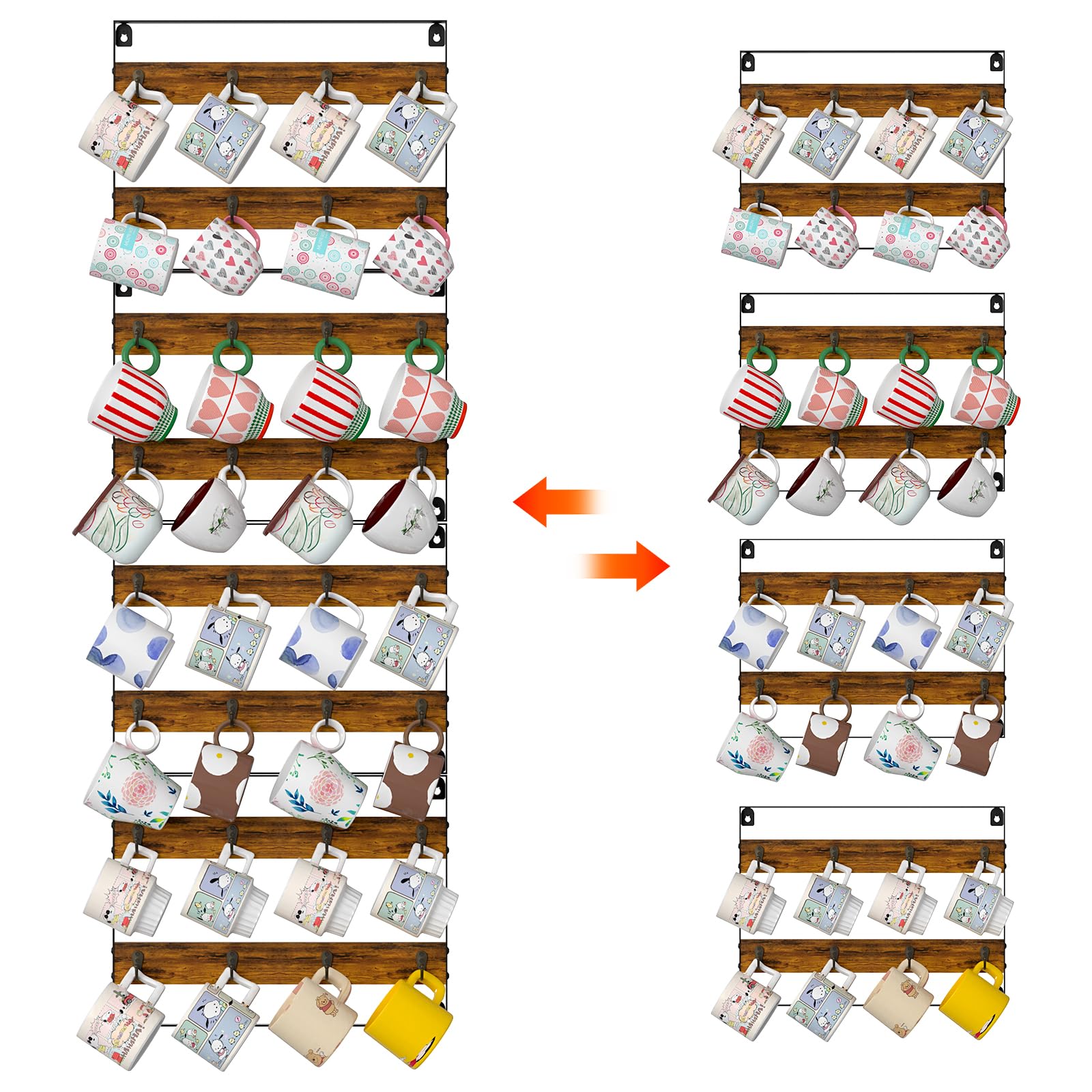 Huxitocan wall-mounted shelf keeps mugs organized and within reach